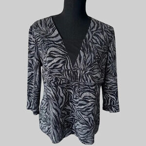 Laura Petites Metallic Stretchy Blouse